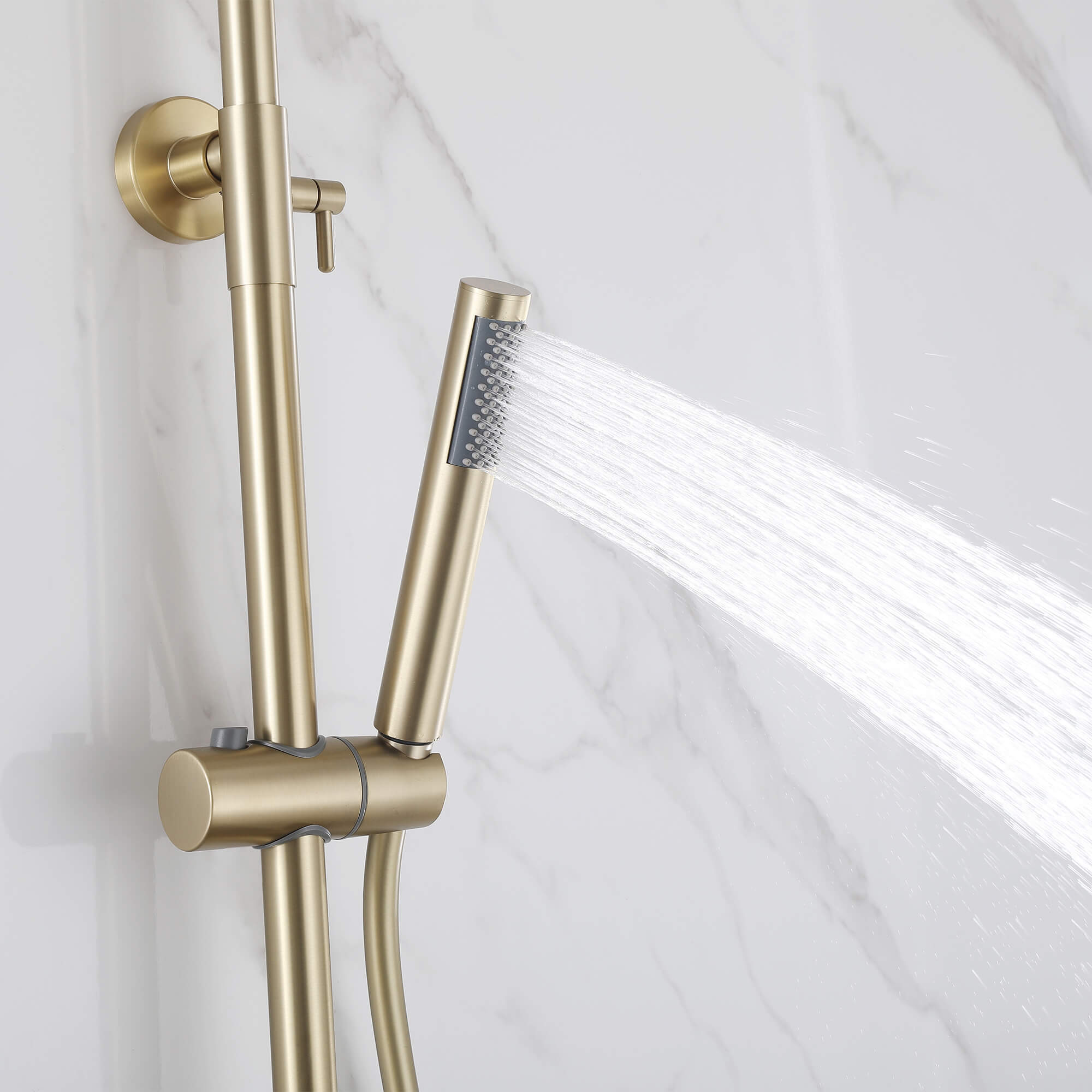 Wall Mounted Rain Shower Head With Adjustable Handheld Slide Bar Shower System