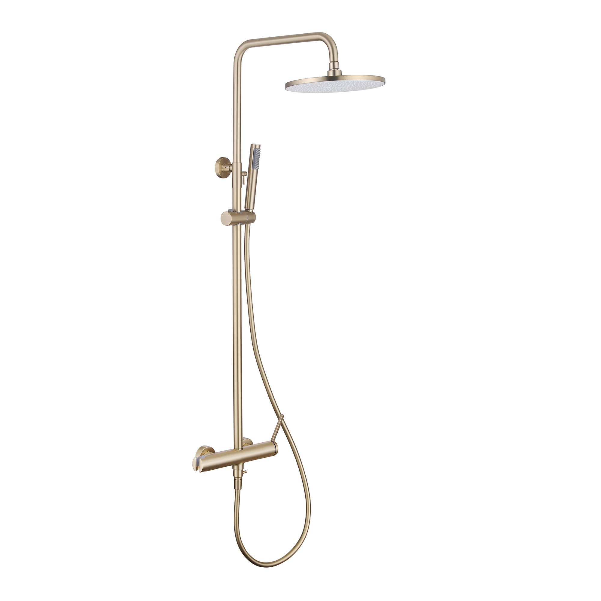 Wall Mounted Rain Shower Head With Adjustable Handheld Slide Bar Shower System