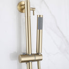 Wall Mounted Rain Shower Head With Adjustable Handheld Slide Bar Shower System