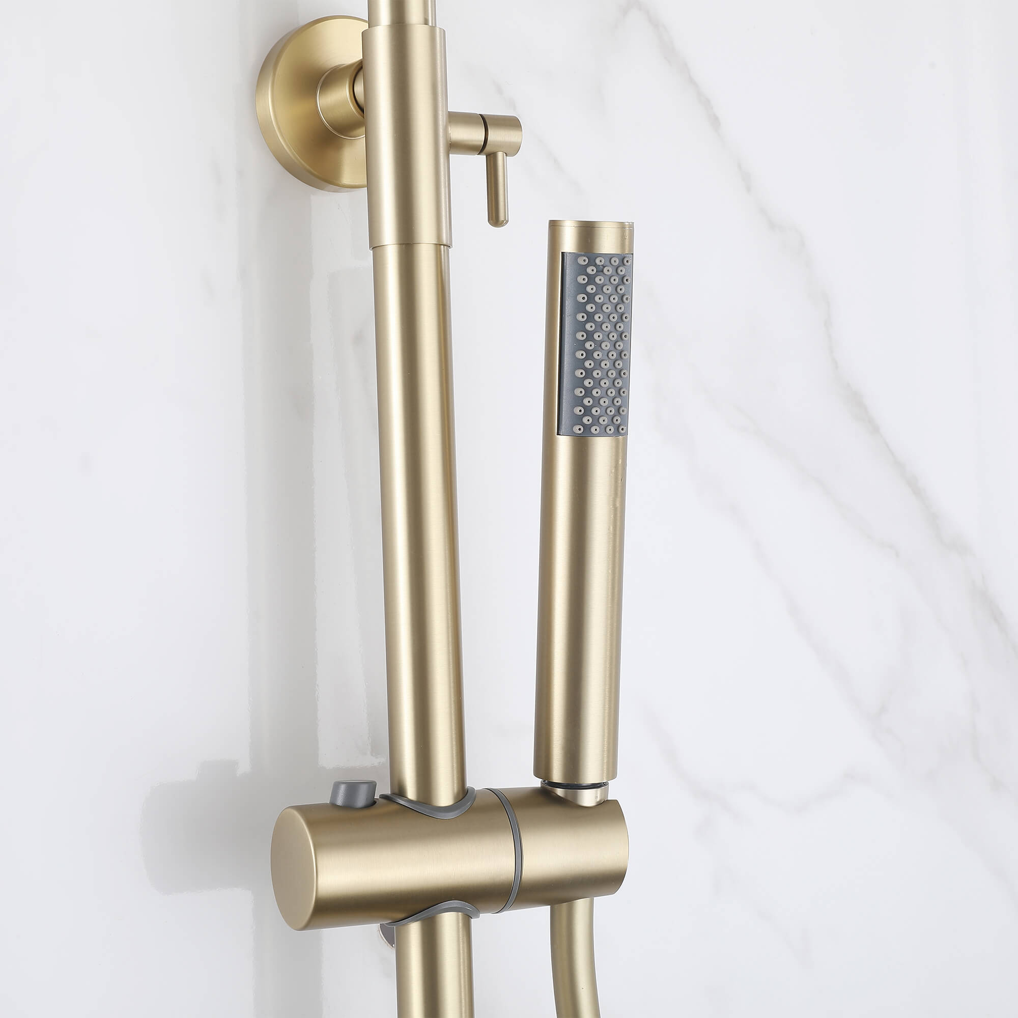 Wall Mounted Rain Shower Head With Adjustable Handheld Slide Bar Shower System