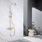 Wall Mounted Rain Shower Head With Adjustable Handheld Slide Bar Shower System