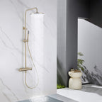 Wall Mounted Rain Shower Head With Adjustable Handheld Slide Bar Shower System