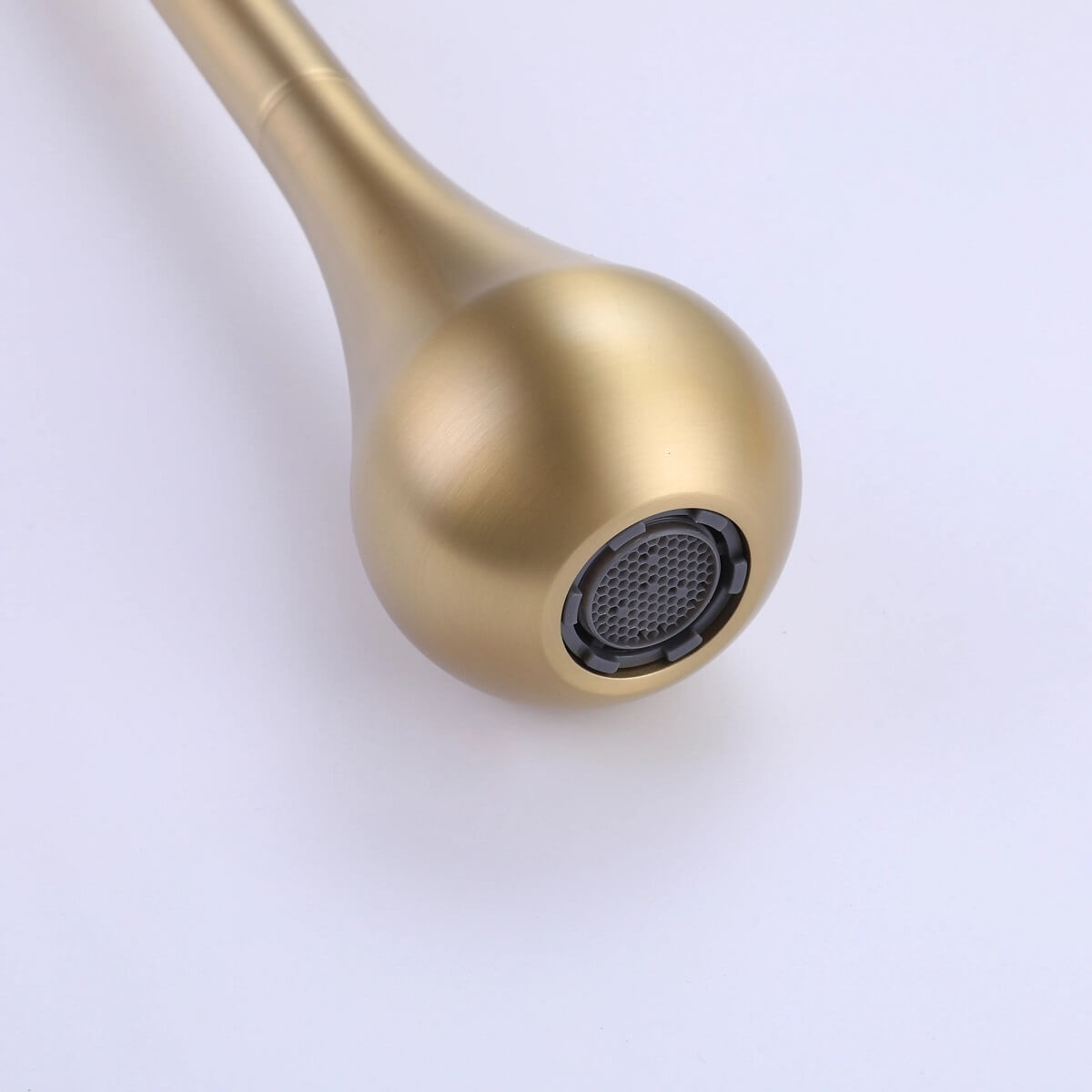 Ceiling-Mounted Basin Faucet with Floating Teardrop Spout and Deck Control Valve