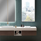Ceiling-Mounted Basin Faucet with Floating Teardrop Spout and Deck Control Valve