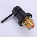 Ceiling-Mounted Basin Faucet with Floating Teardrop Spout and Deck Control Valve