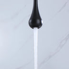 Ceiling-Mounted Basin Faucet with Floating Teardrop Spout and Deck Control Valve