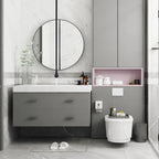 Ceiling-Mounted Basin Faucet with Floating Teardrop Spout and Deck Control Valve