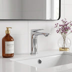 Modern Streamlined Flat-Spout Solid Brass Basin Faucet