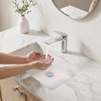 Modern Streamlined Flat-Spout Solid Brass Basin Faucet