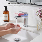 Modern Streamlined Flat-Spout Solid Brass Basin Faucet