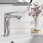Modern Streamlined Flat-Spout Solid Brass Basin Faucet