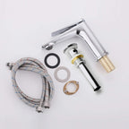 Modern Streamlined Flat-Spout Solid Brass Basin Faucet