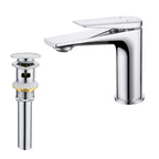 Modern Streamlined Flat-Spout Solid Brass Basin Faucet
