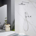 2-Functions Dual-Head Shower System with Thin Circular Rainfall Head