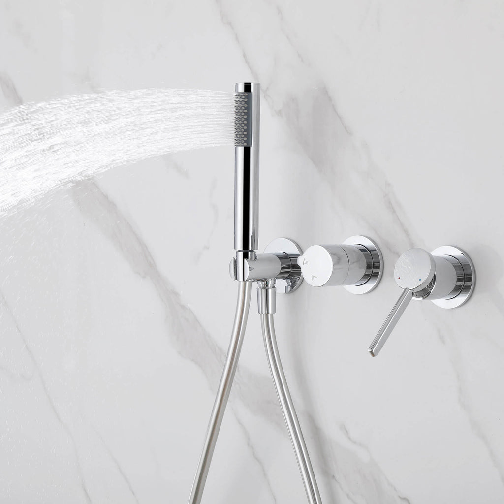 2-Functions Dual-Head Shower System with Thin Circular Rainfall Head