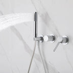 2-Functions Dual-Head Shower System with Thin Circular Rainfall Head