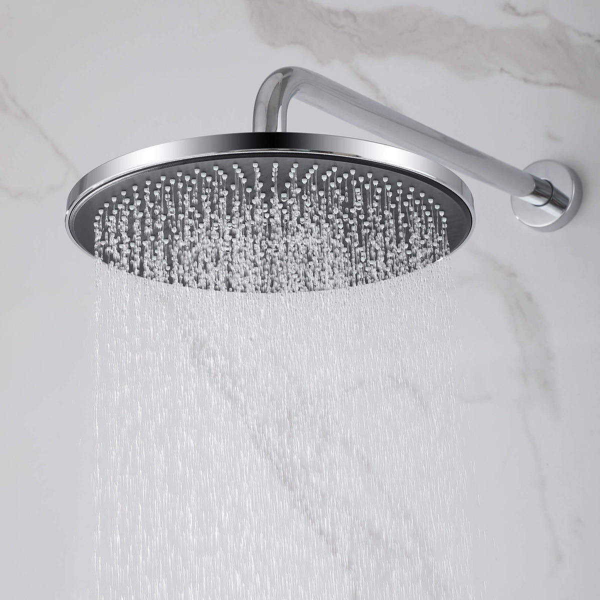 2-Functions Dual-Head Shower System with Thin Circular Rainfall Head