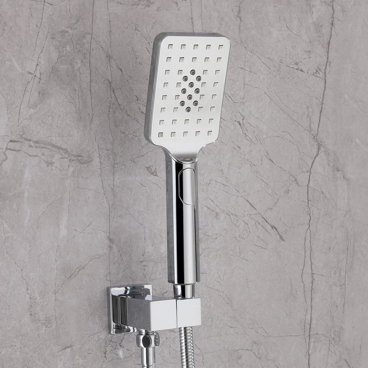 Concealed Tub Shower System with Fold-Away Tub Spout & 3-Function Hand Shower