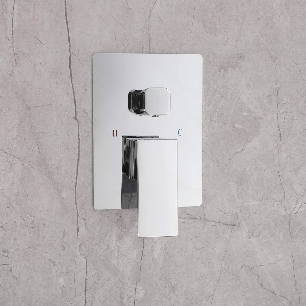 Concealed Tub Shower System with Fold-Away Tub Spout & 3-Function Hand Shower