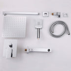Concealed Tub Shower System with Fold-Away Tub Spout & 3-Function Hand Shower