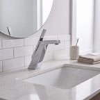 Brass Modern Single-Hole Bathroom Sink Faucet with 5° Angled Spout