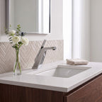 Brass Modern Single-Hole Bathroom Sink Faucet with 5° Angled Spout
