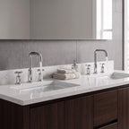 Brass Raised-Arch Widespread Bathroom Faucet with Cross Handles