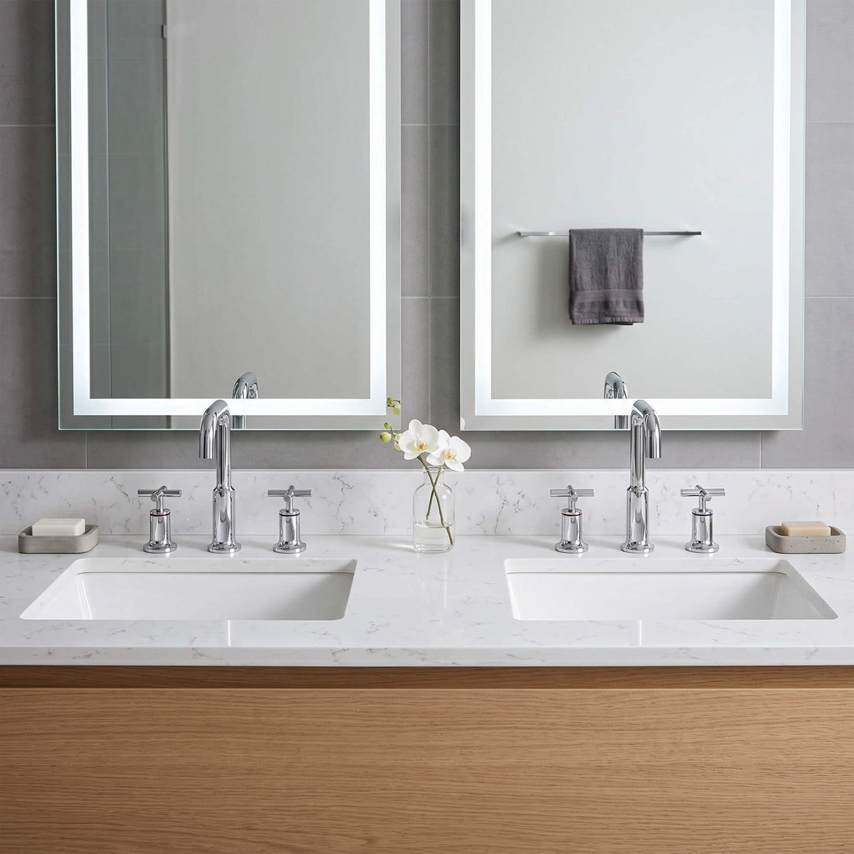 Brass Raised-Arch Widespread Bathroom Faucet with Cross Handles