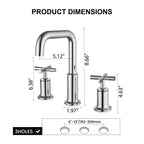 Brass Widespread Bathroom Faucet with Cross Handles