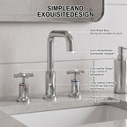 Brass Raised-Arch Widespread Bathroom Faucet with Cross Handles