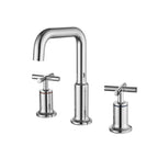 Brass Raised-Arch Widespread Bathroom Faucet with Cross Handles