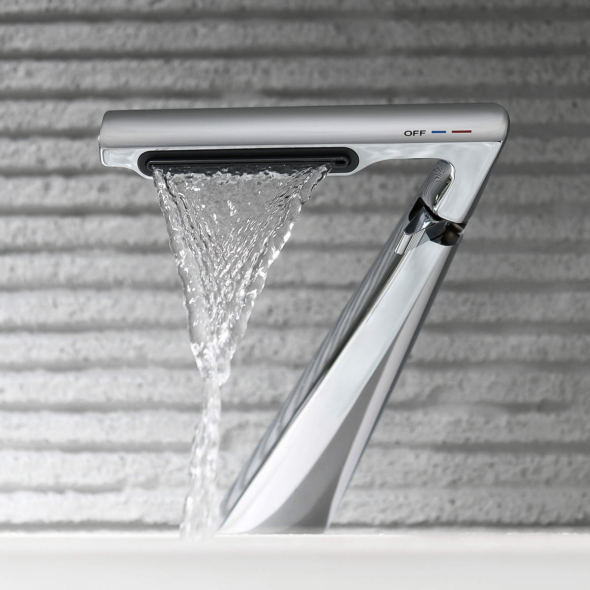 6.2" H Brass Single Hole Waterfall Bathroom Sink Faucet