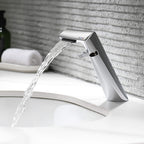 6.2" H Brass Single Hole Waterfall Bathroom Sink Faucet
