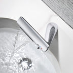 6.2" H Brass Single Hole Waterfall Bathroom Sink Faucet
