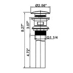 Wide‑Top Pop-Up Drain for Bathroom Sinks with Overflow