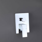 Minimalist Dual-Outlet Shower System with Ultra-Thin Square Rain Head and Linear Hand Shower