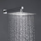Minimalist Dual-Outlet Shower System with Ultra-Thin Square Rain Head and Linear Hand Shower