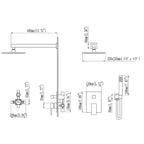 Minimalist Dual-Outlet Shower System with Ultra-Thin Square Rain Head and Linear Hand Shower