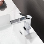 Minimalist Single-Handle Basin Faucet with Crisp Geometric Profiles