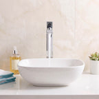 Minimalist Square Monolithic Single-Handle Tall Vessel Faucet