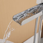 Cube Modern Solid Brass Freestanding Tub Filler Faucet with Hand Shower