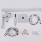 Cube Modern Solid Brass Freestanding Tub Filler Faucet with Hand Shower