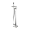 Cube Modern Solid Brass Freestanding Tub Filler Faucet with Hand Shower