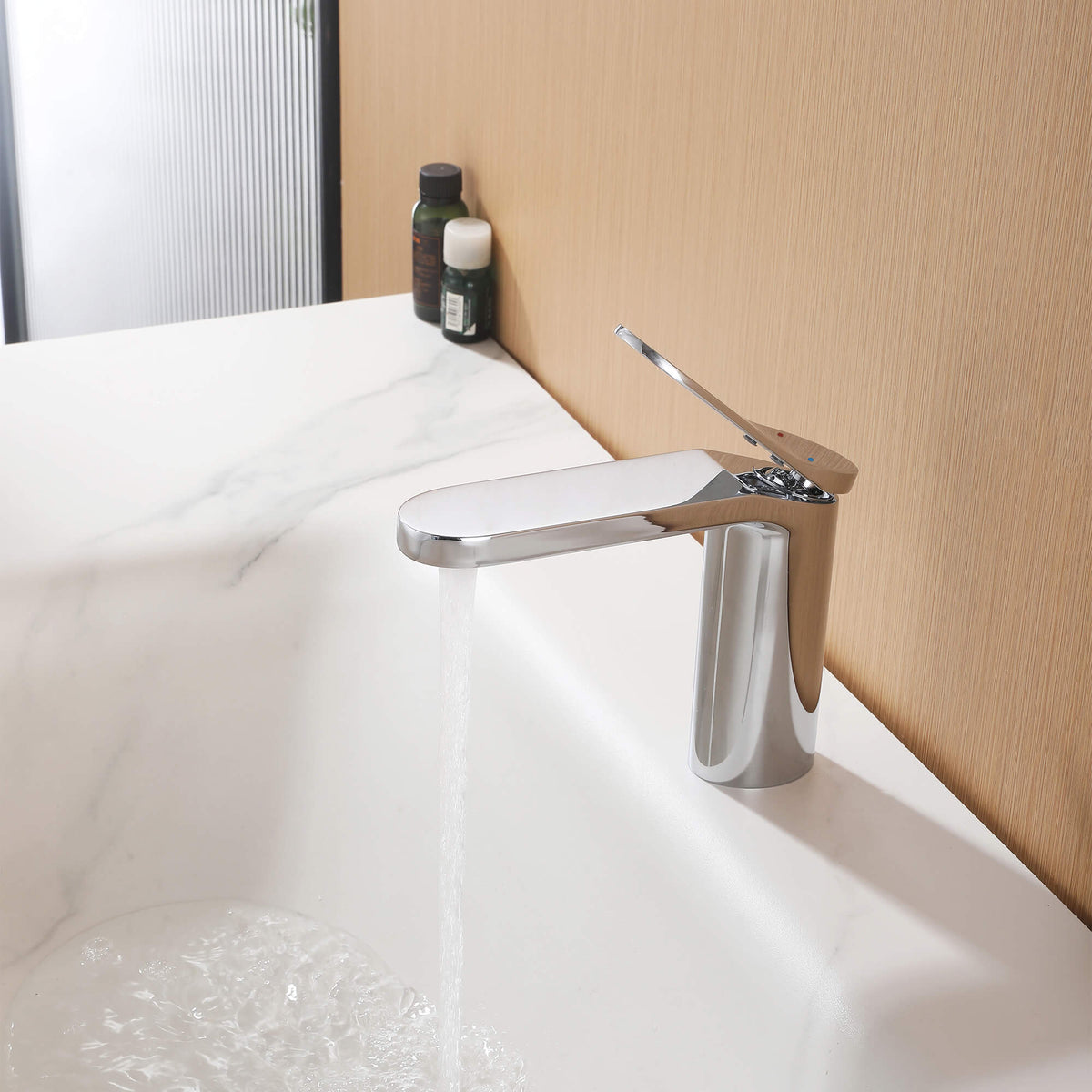 Modern Minimalist High-Flow Basin Faucet with Rigid Flat Spout