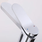 Modern Minimalist High-Flow Basin Faucet with Rigid Flat Spout