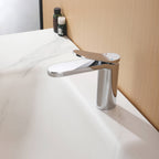 Modern Minimalist High-Flow Basin Faucet with Rigid Flat Spout