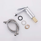 Modern Minimalist High-Flow Basin Faucet with Rigid Flat Spout