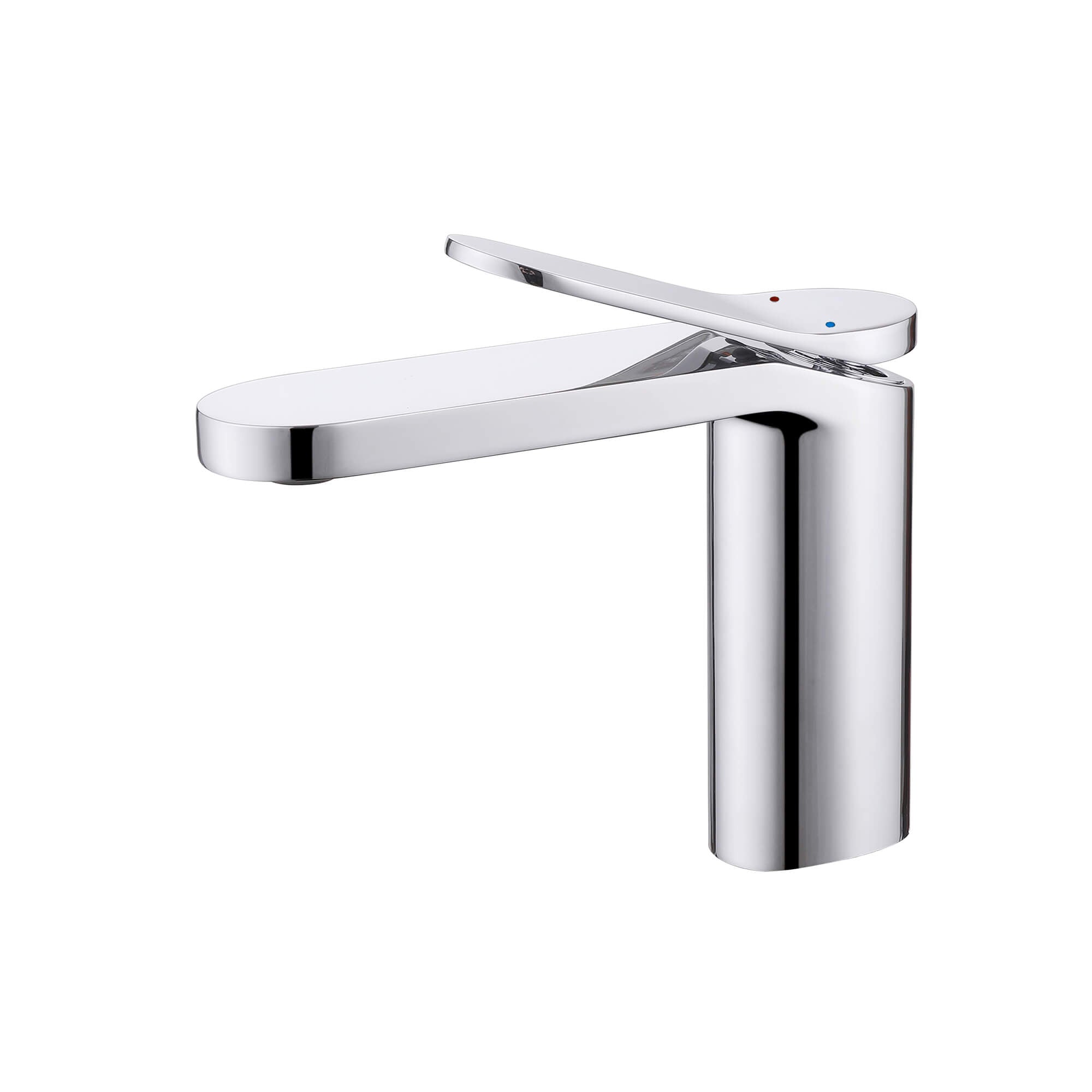 Modern Minimalist High-Flow Basin Faucet with Rigid Flat Spout