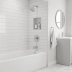 Modern Round Rain Shower System with 5-Function Spray and Integrated Tub Spout