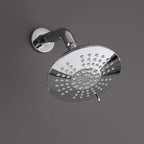 Modern Round Rain Shower System with 5-Function Spray and Integrated Tub Spout